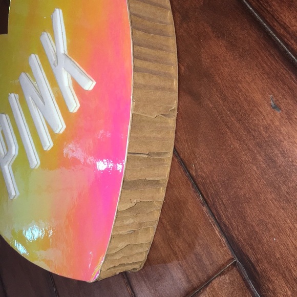 RARE Vs PinK store display heart cardboard iridescent prop promotional htf - Picture 16 of 17